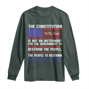 Constitution Liberty American Patriotic Long Sleeve Shirt We The People US Flag TS02 Dark Forest Green Print Your Wear