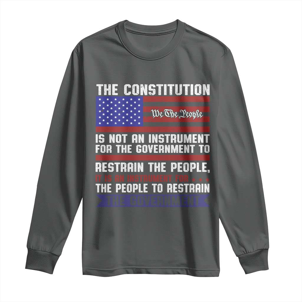 Constitution Liberty American Patriotic Long Sleeve Shirt We The People US Flag TS02 Dark Heather Print Your Wear
