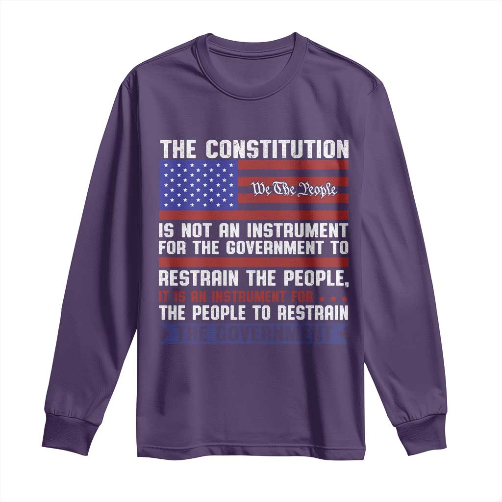 Constitution Liberty American Patriotic Long Sleeve Shirt We The People US Flag TS02 Purple Print Your Wear