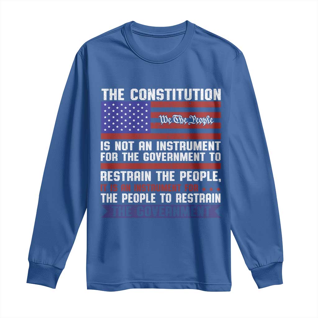 Constitution Liberty American Patriotic Long Sleeve Shirt We The People US Flag TS02 Royal Blue Print Your Wear