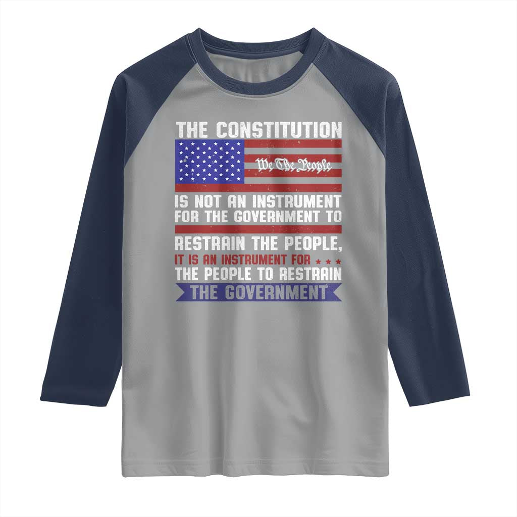 Constitution Liberty American Patriotic Raglan Shirt We The People US Flag TS02 Sport Gray Navy Print Your Wear