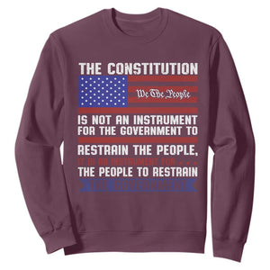 Constitution Liberty American Patriotic Sweatshirt We The People US Flag TS02 Maroon Print Your Wear