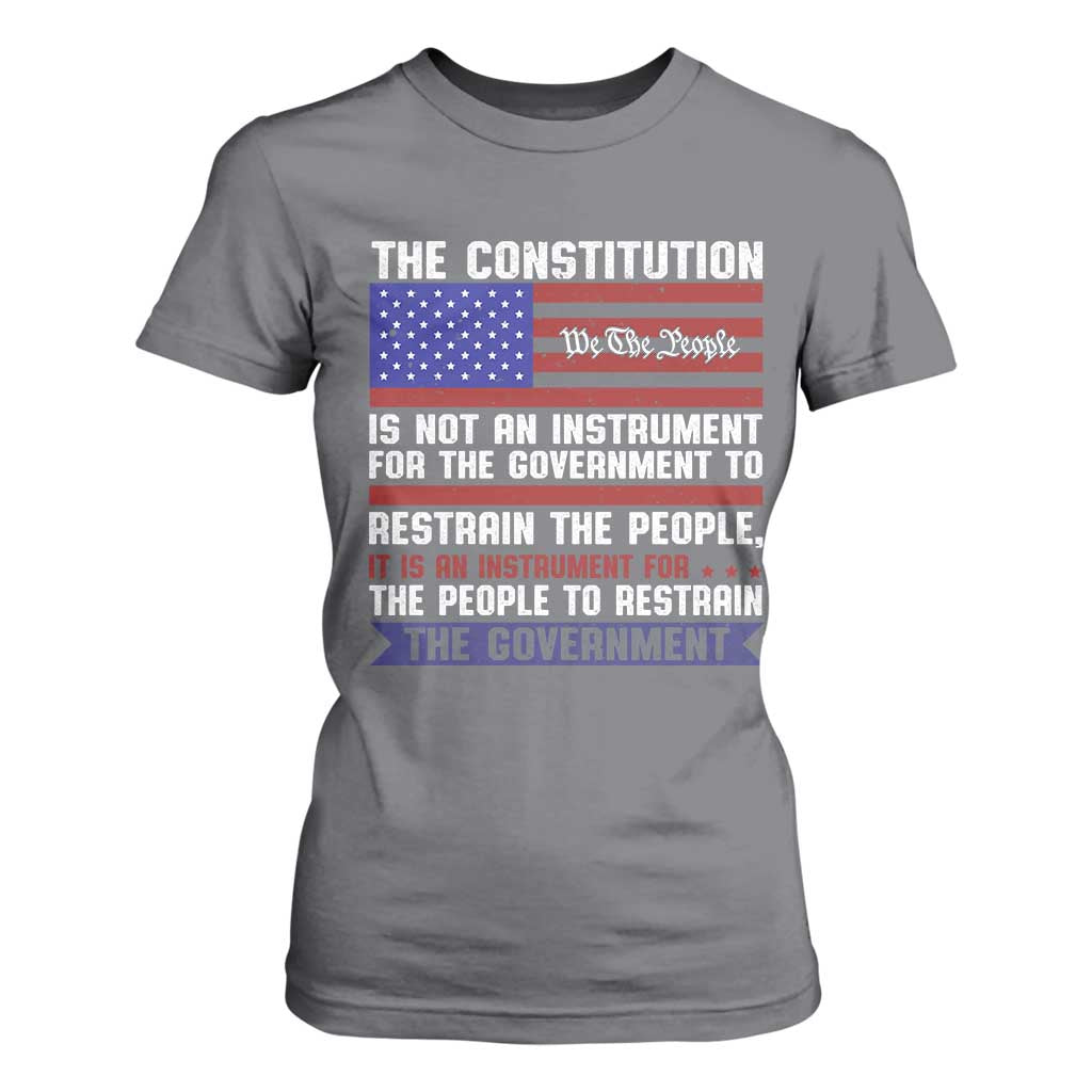 Constitution Liberty American Patriotic T Shirt For Women We The People US Flag TS02 Charcoal Print Your Wear
