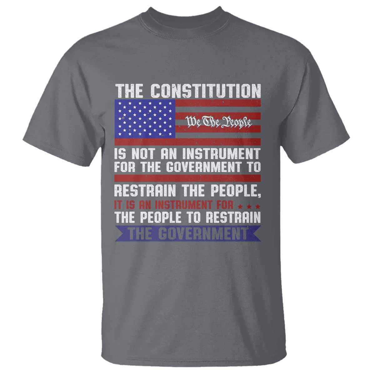Constitution Liberty American Patriotic T Shirt We The People US Flag TS02 Charcoal Print Your Wear