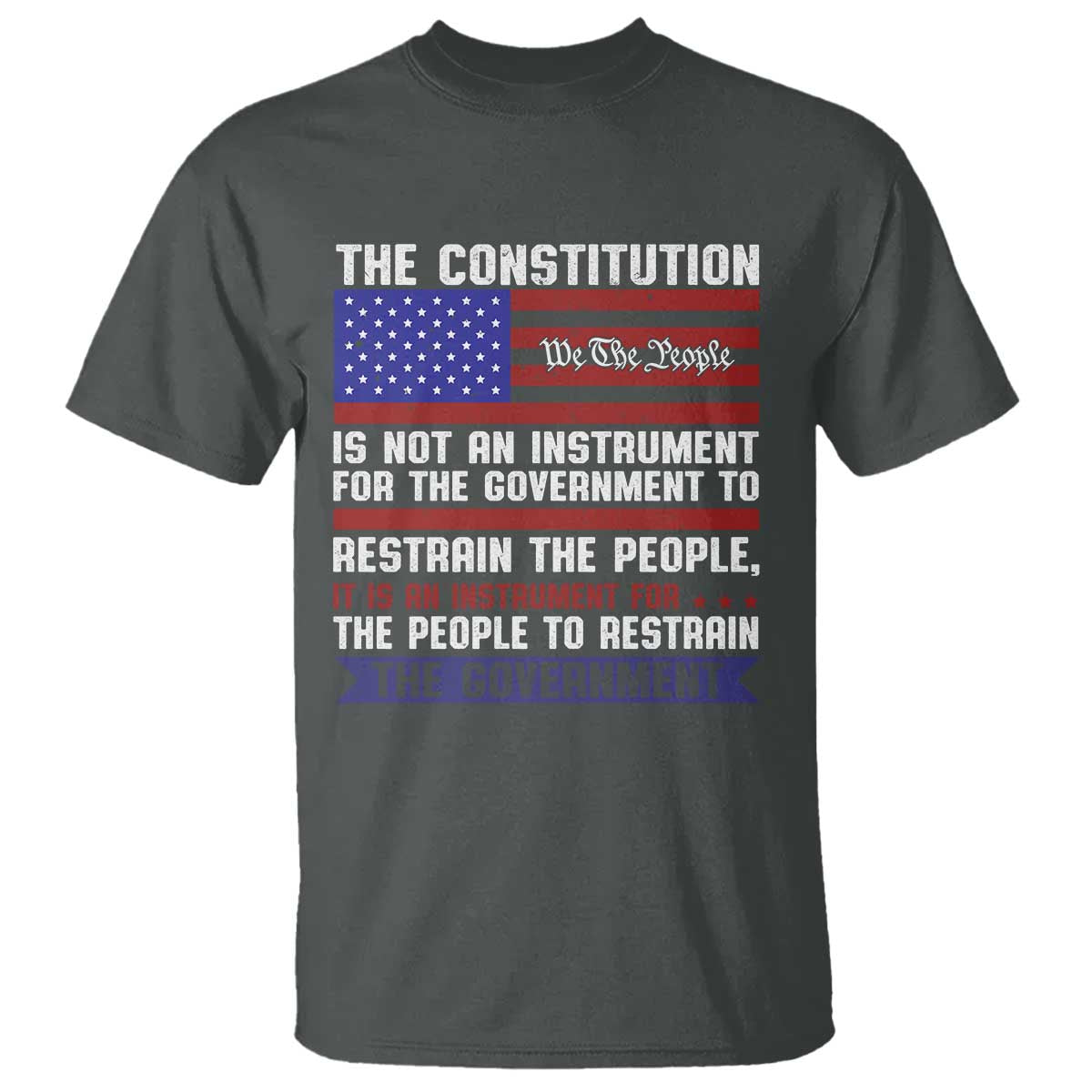 Constitution Liberty American Patriotic T Shirt We The People US Flag TS02 Dark Heather Print Your Wear
