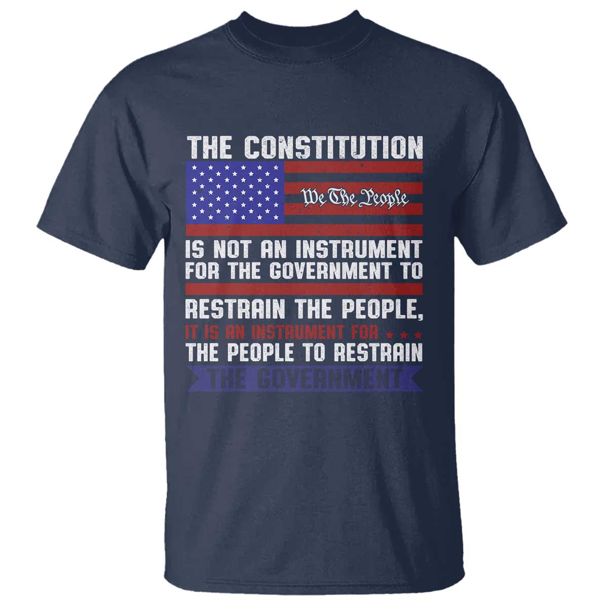 Constitution Liberty American Patriotic T Shirt We The People US Flag TS02 Navy Print Your Wear
