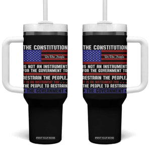 Constitution Liberty American Patriotic Tumbler With Handle We The People US Flag TS02 One Size: 40 oz Black Print Your Wear