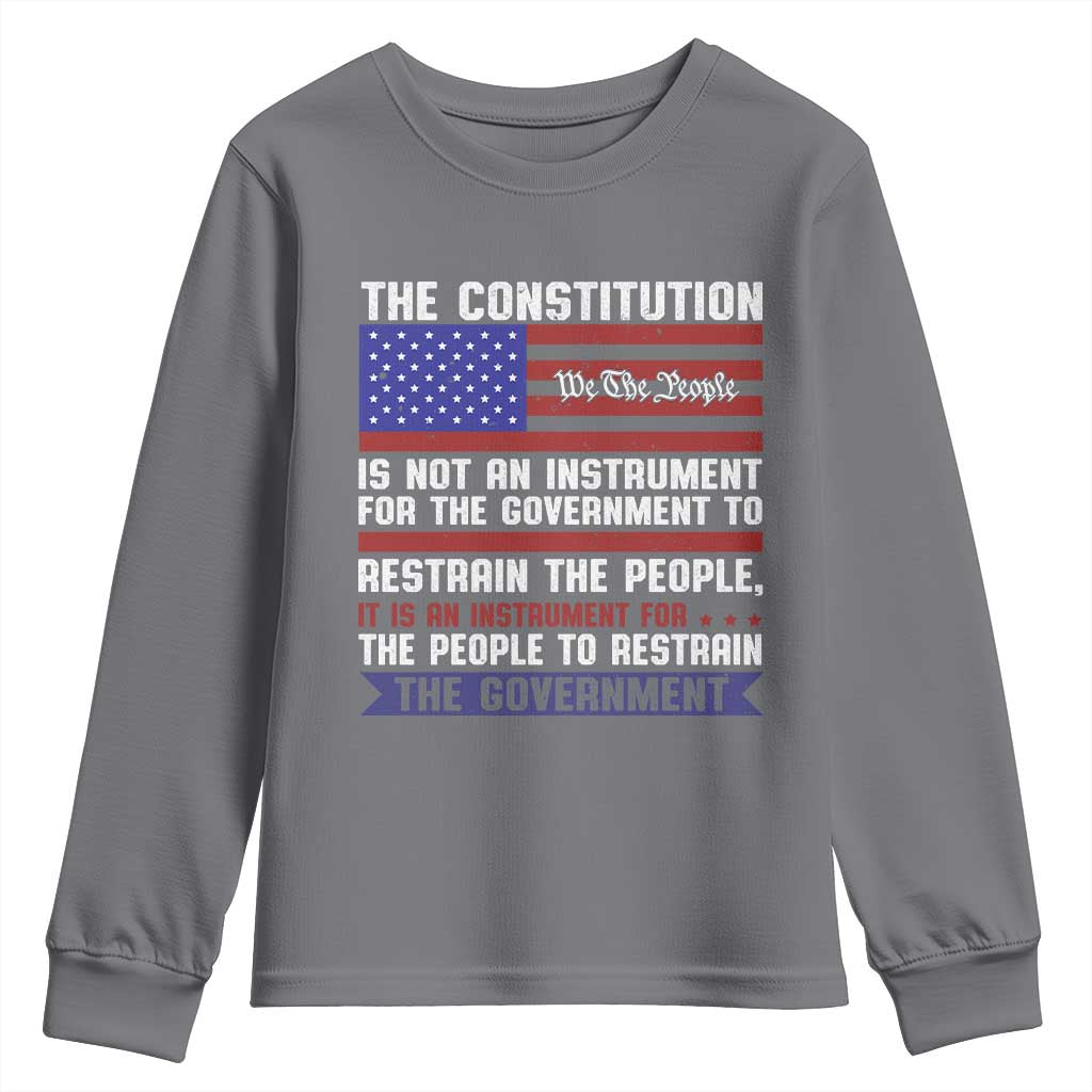 Constitution Liberty American Patriotic Youth Sweatshirt We The People US Flag TS02 Charcoal Print Your Wear