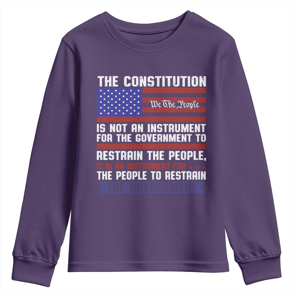 Constitution Liberty American Patriotic Youth Sweatshirt We The People US Flag TS02 Purple Print Your Wear