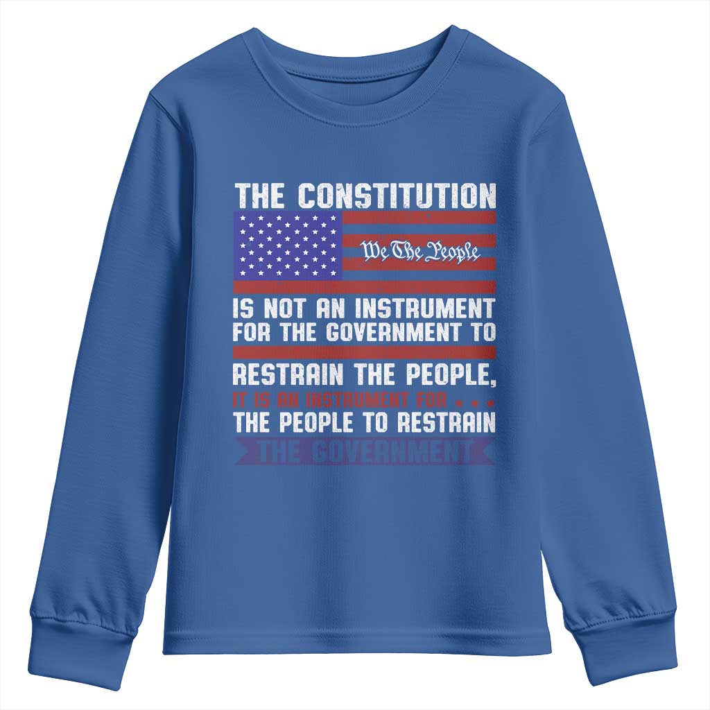Constitution Liberty American Patriotic Youth Sweatshirt We The People US Flag TS02 Royal Blue Print Your Wear