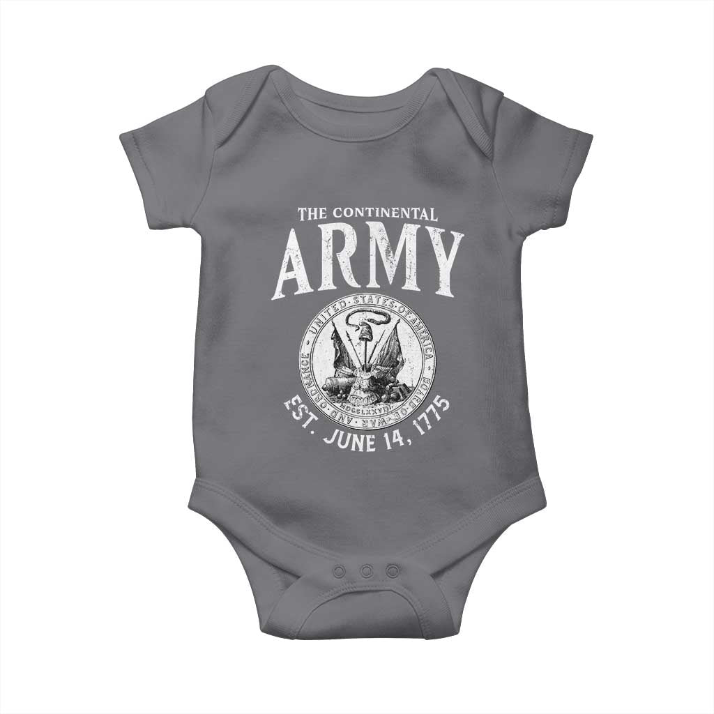 Continental Army America Independence Revolutionary War Seal Baby Onesie TS11 Charcoal Print Your Wear