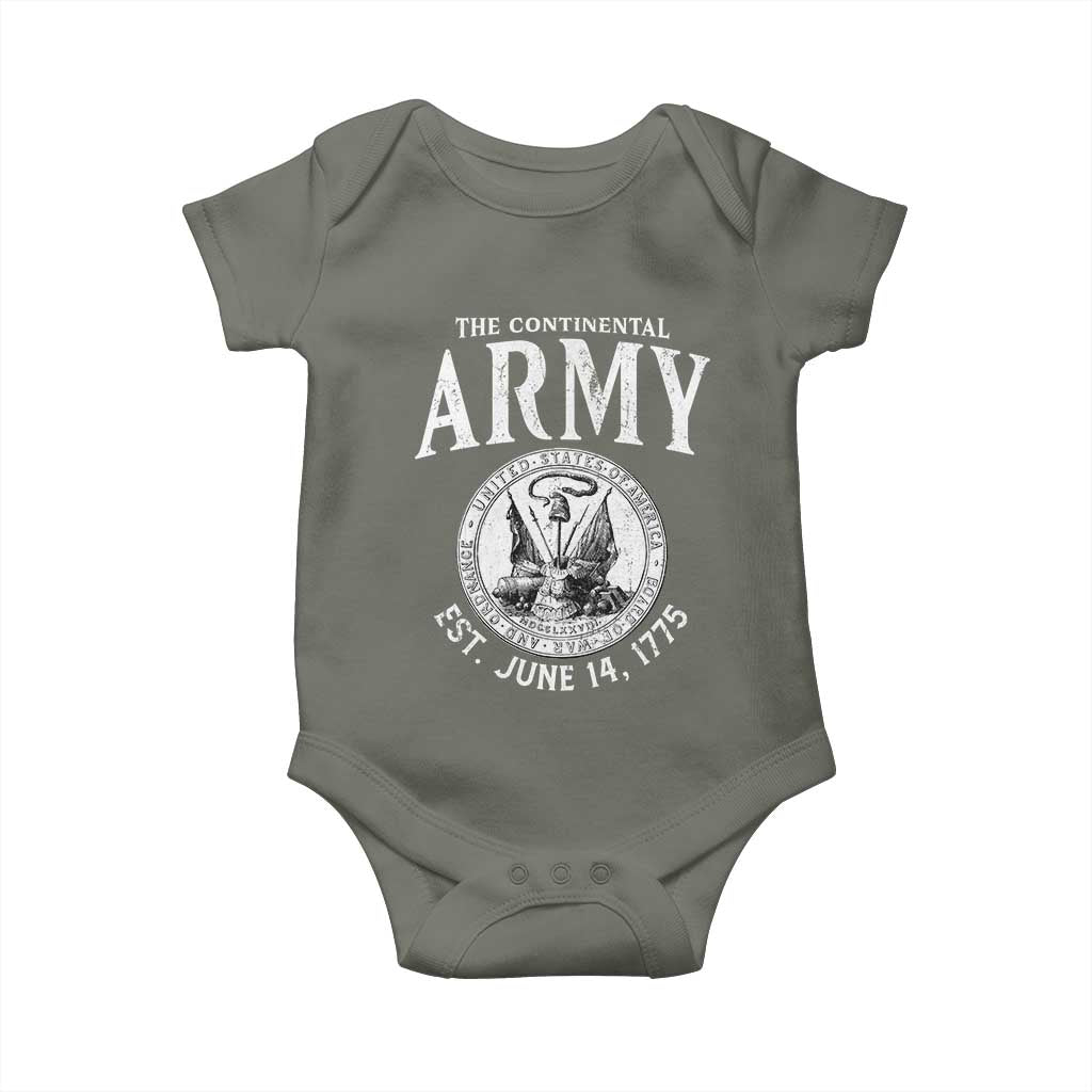 Continental Army America Independence Revolutionary War Seal Baby Onesie TS11 Military Green Print Your Wear