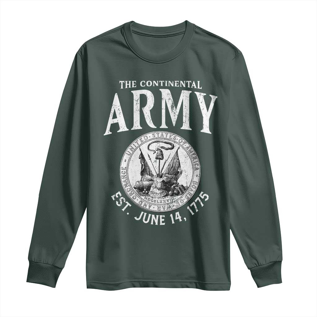 Continental Army America Independence Revolutionary War Seal Long Sleeve Shirt TS11 Dark Forest Green Print Your Wear