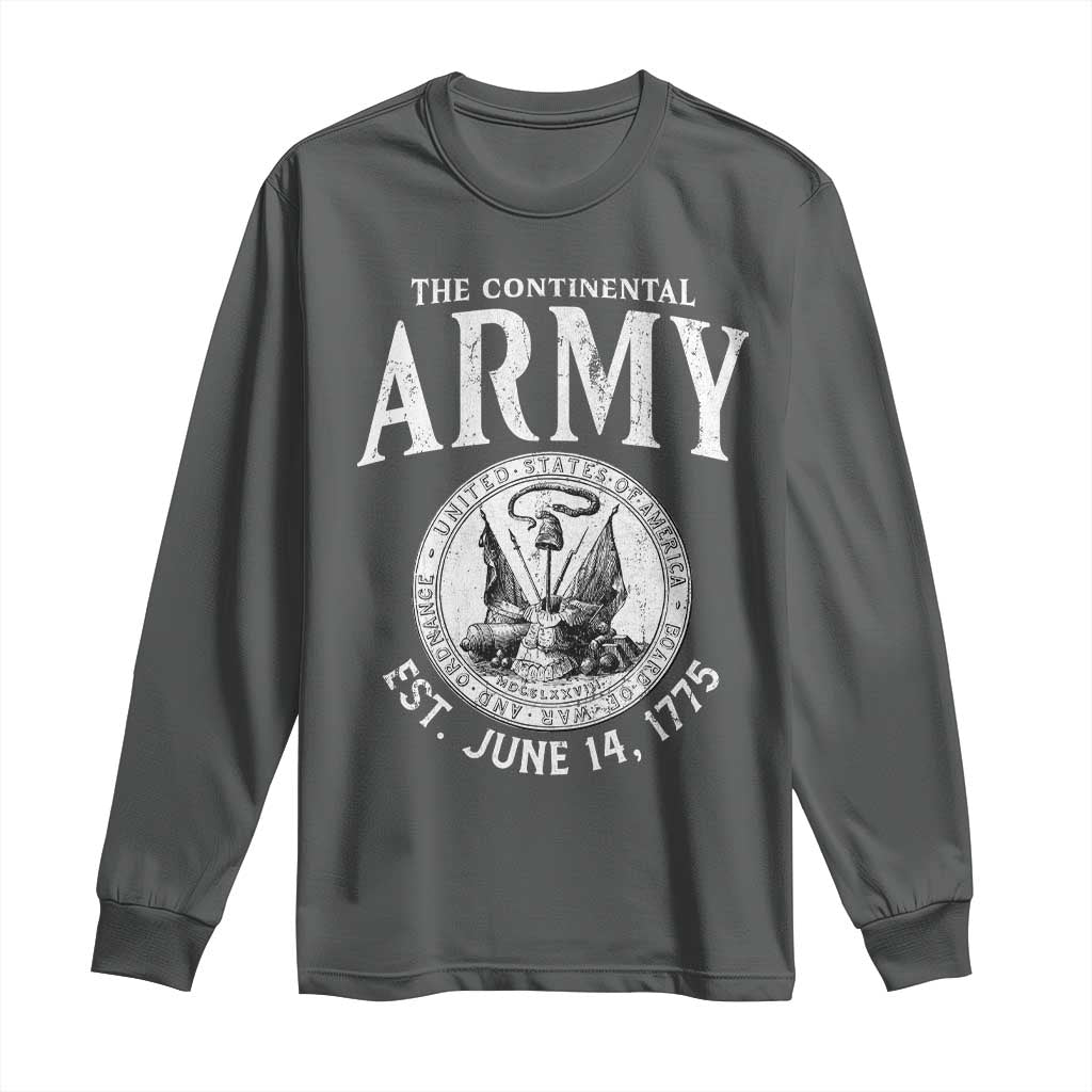Continental Army America Independence Revolutionary War Seal Long Sleeve Shirt TS11 Dark Heather Print Your Wear
