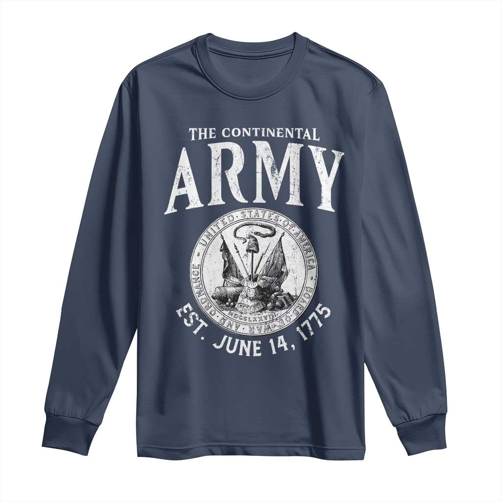 Continental Army America Independence Revolutionary War Seal Long Sleeve Shirt TS11 Navy Print Your Wear
