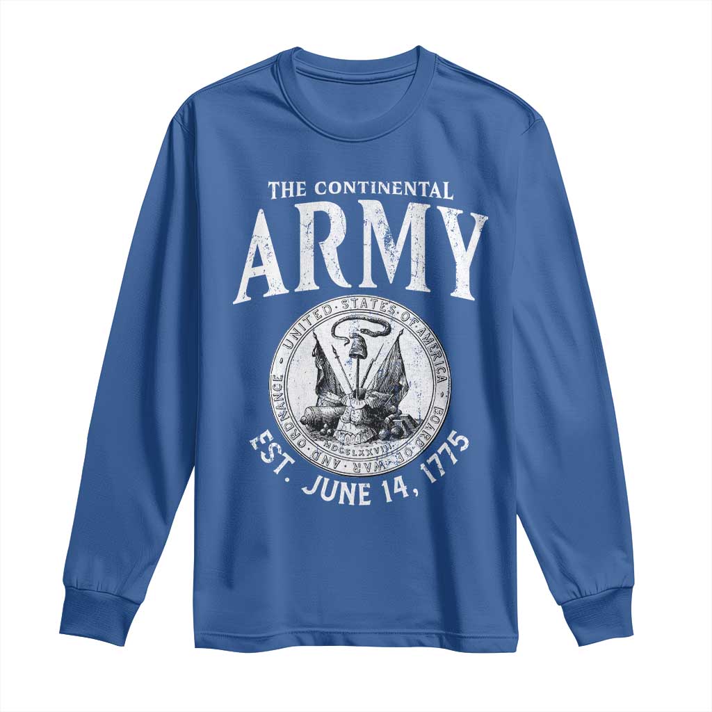 Continental Army America Independence Revolutionary War Seal Long Sleeve Shirt TS11 Royal Blue Print Your Wear