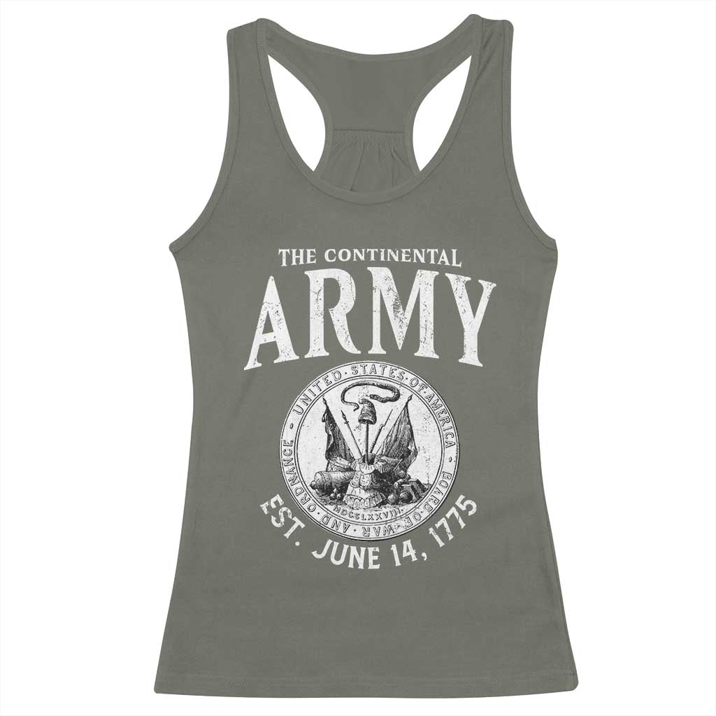 Continental Army America Independence Revolutionary War Seal Racerback Tank Top TS11 Military Green Print Your Wear