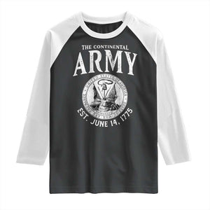 Continental Army America Independence Revolutionary War Seal Raglan Shirt TS11 Black White Print Your Wear