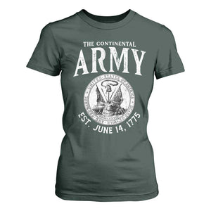 Continental Army America Independence Revolutionary War Seal T Shirt For Women TS11 Dark Forest Green Print Your Wear