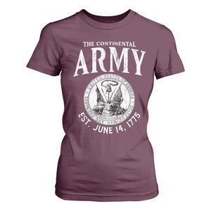 Continental Army America Independence Revolutionary War Seal T Shirt For Women TS11 Maroon Print Your Wear