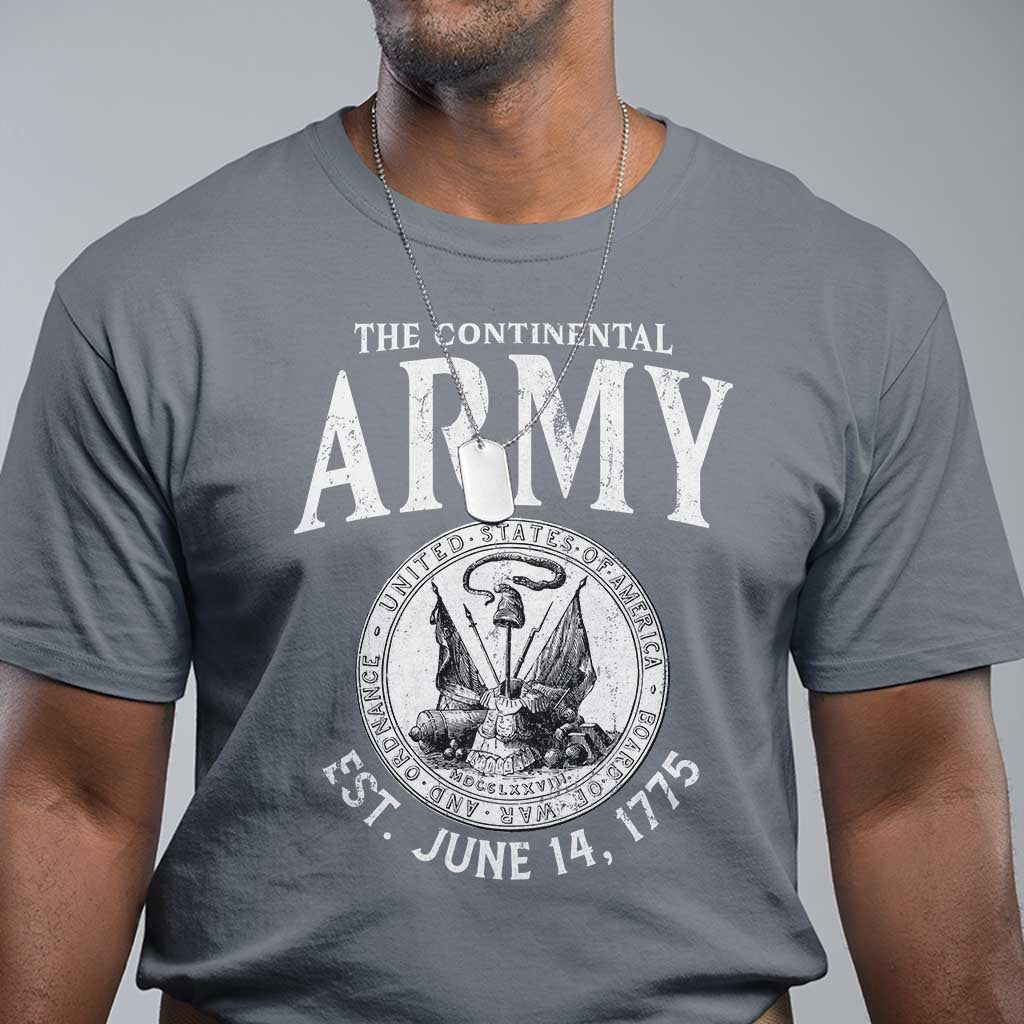 Continental Army America Independence Revolutionary War Seal T Shirt TS11 Charcoal Print Your Wear