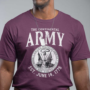 Continental Army America Independence Revolutionary War Seal T Shirt TS11 Maroon Print Your Wear