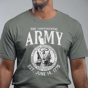 Continental Army America Independence Revolutionary War Seal T Shirt TS11 Military Green Print Your Wear