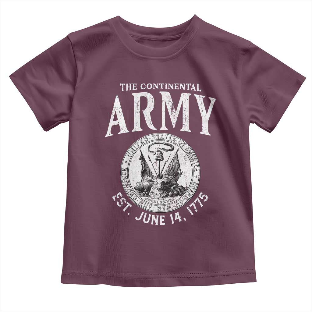 Continental Army America Independence Revolutionary War Seal Toddler T Shirt TS11 Maroon Print Your Wear