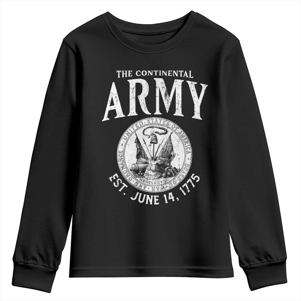 Continental Army America Independence Revolutionary War Seal Youth Sweatshirt TS11 Black Print Your Wear