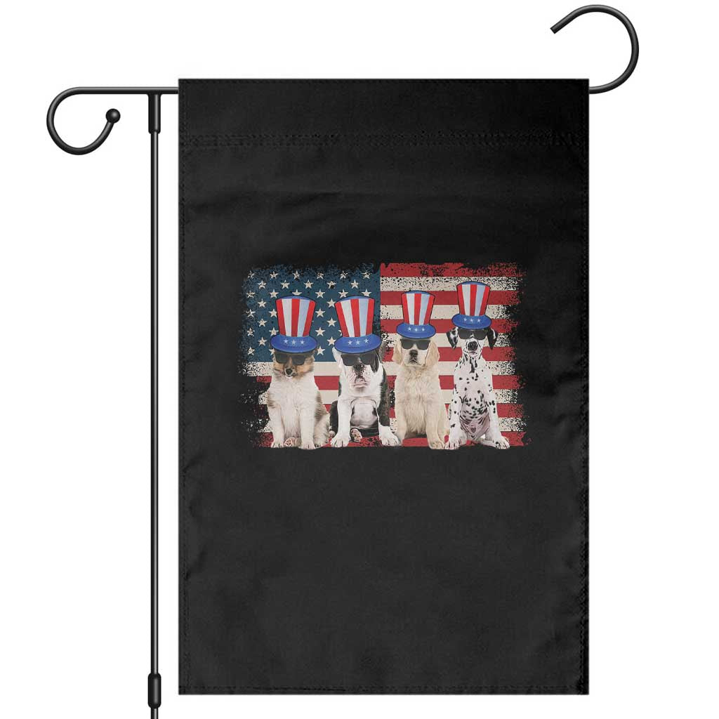 Cool American Patriotic Dogs Garden Flag Funny 4th of July US Flag Pet Lover TS02 Black Print Your Wear