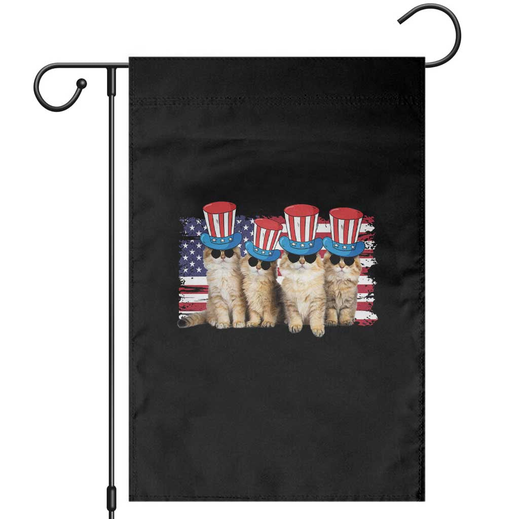 Cool American Patrotic Cats Garden Flag Funny 4th of July US Flag Pet Lover TS02 Black Print Your Wear