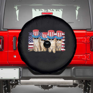 Cool American Patrotic Cats Spare Tire Cover Funny 4th of July US Flag Pet Lover TS02 Black Print Your Wear