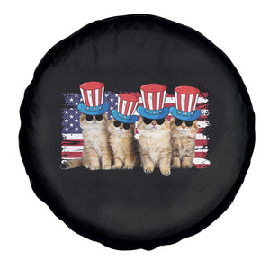 Cool American Patrotic Cats Spare Tire Cover Funny 4th of July US Flag Pet Lover TS02 Print Your Wear