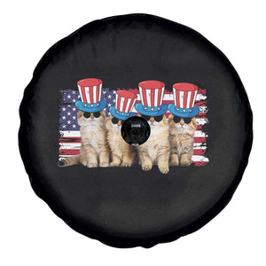 Cool American Patrotic Cats Spare Tire Cover Funny 4th of July US Flag Pet Lover TS02 Print Your Wear