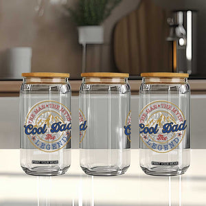 Cool Dad The Man The Myth The Legend Glass Can Fathers Day Beer Lover TS11 Print Your Wear