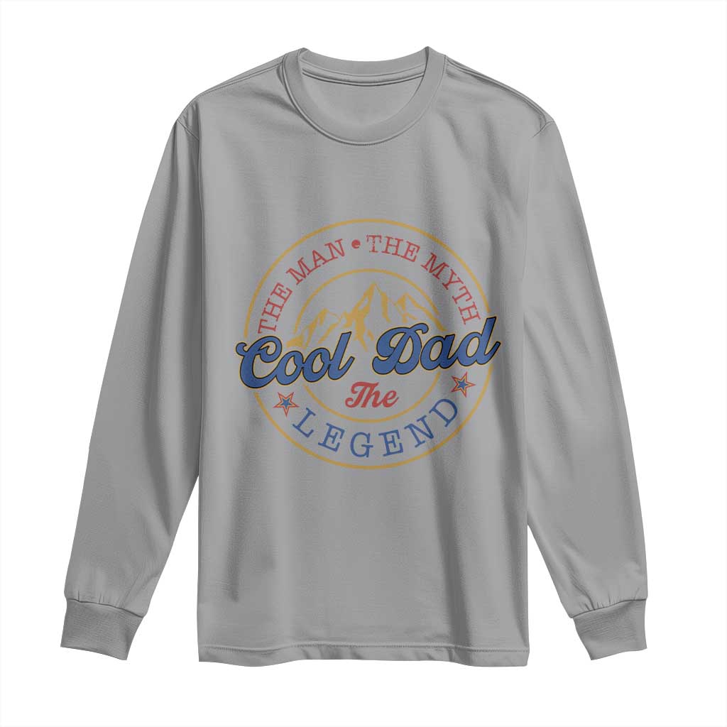 Cool Dad The Man The Myth The Legend Long Sleeve Shirt Fathers Day Beer Lover TS11 Sport Gray Print Your Wear