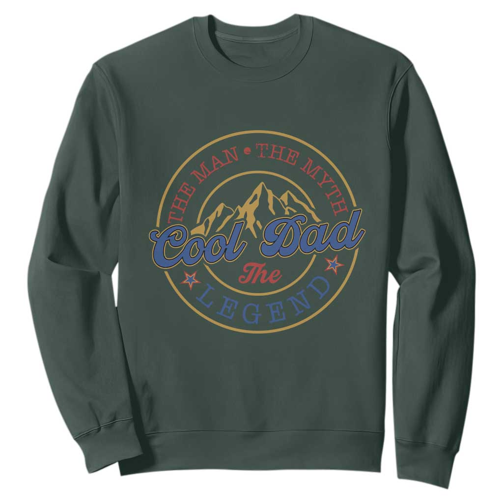 Cool Dad The Man The Myth The Legend Sweatshirt Fathers Day Beer Lover TS11 Dark Forest Green Print Your Wear