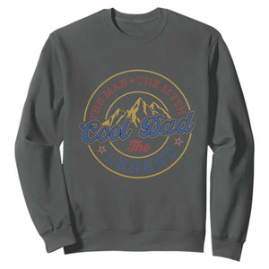Cool Dad The Man The Myth The Legend Sweatshirt Fathers Day Beer Lover TS11 Dark Heather Print Your Wear