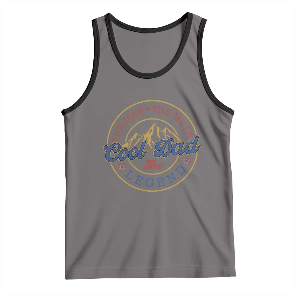 Cool Dad The Man The Myth The Legend Tank Top Fathers Day Beer Lover TS11 Deep Heather Black Print Your Wear