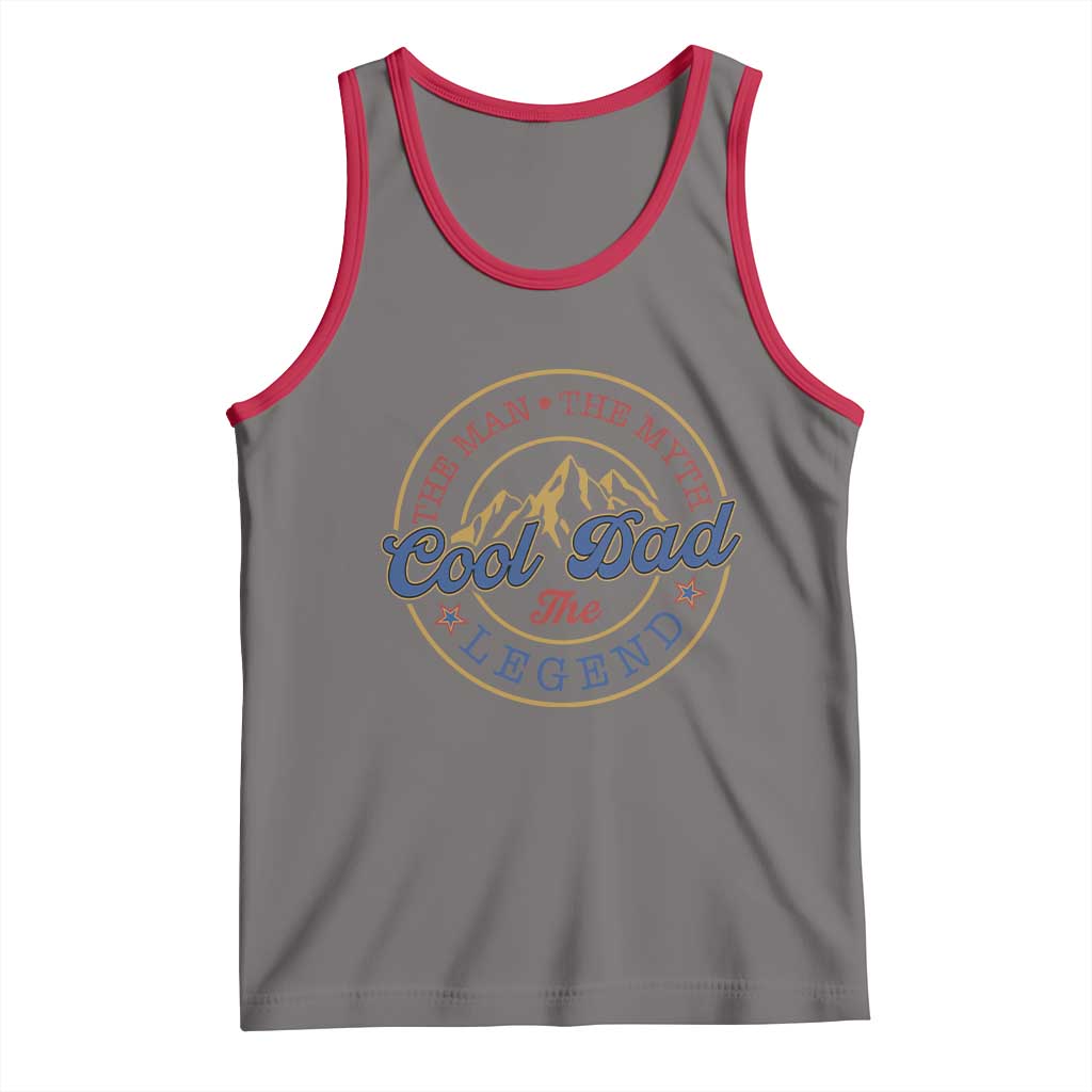 Cool Dad The Man The Myth The Legend Tank Top Fathers Day Beer Lover TS11 Deep Heather Red Print Your Wear