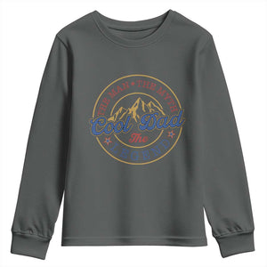 Cool Dad The Man The Myth The Legend Youth Sweatshirt Fathers Day Beer Lover TS11 Dark Heather Print Your Wear
