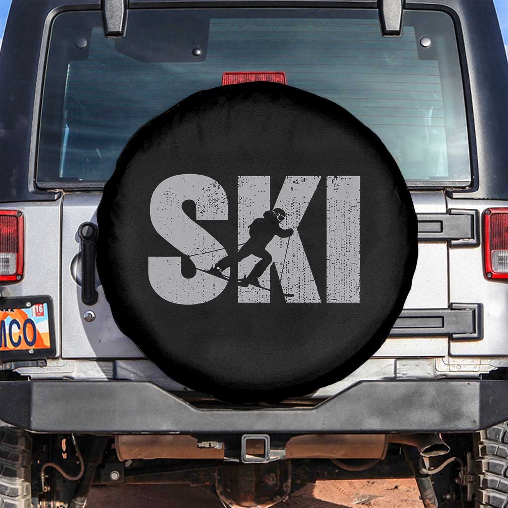 Cool Distressed Skiing Spare Tire Cover for Skiers TS10 No hole Black Print Your Wear