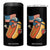 Cool Patriotic Hot Dog 4 in 1 Can Cooler Tumbler Funny 4th of July Cookout 4th of July American Flag TS02 One Size: 16 oz Black Print Your Wear