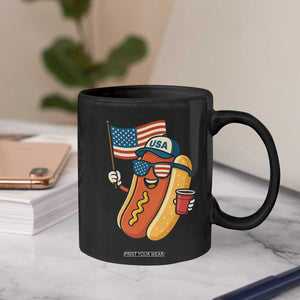 Cool Patriotic Hot Dog Coffee Mug Funny 4th of July Cookout 4th of July American Flag TS02 Print Your Wear