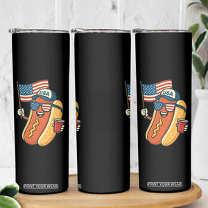 Cool Patriotic Hot Dog Skinny Tumbler Funny 4th of July Cookout 4th of July American Flag TS02 Print Your Wear