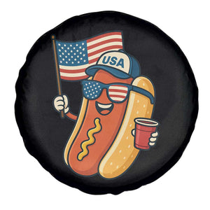Cool Patriotic Hot Dog Spare Tire Cover Funny 4th of July Cookout 4th of July American Flag TS02 Print Your Wear