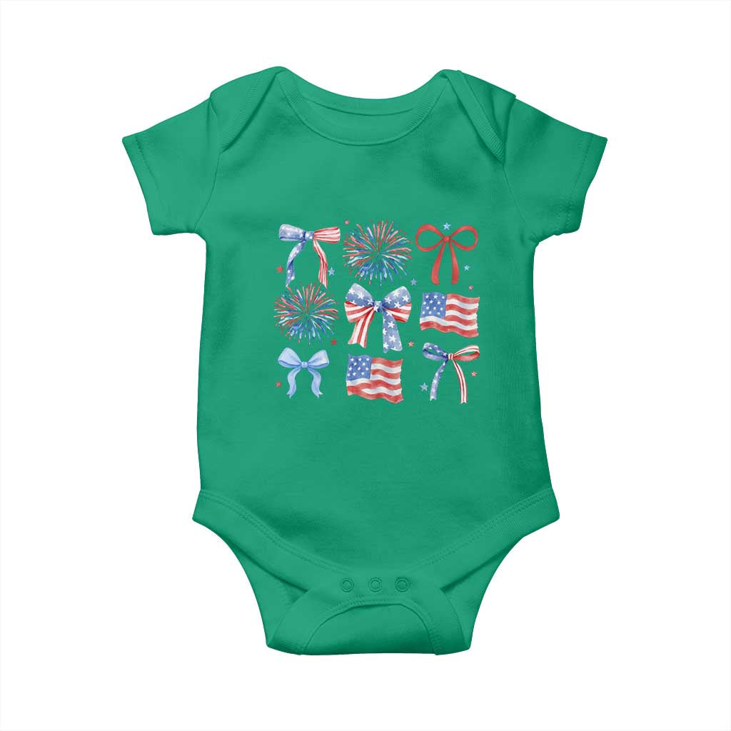 Coquette 4th Of July Baby Onesie Patriotic Bow American Flag TS10 Irish Green Print Your Wear
