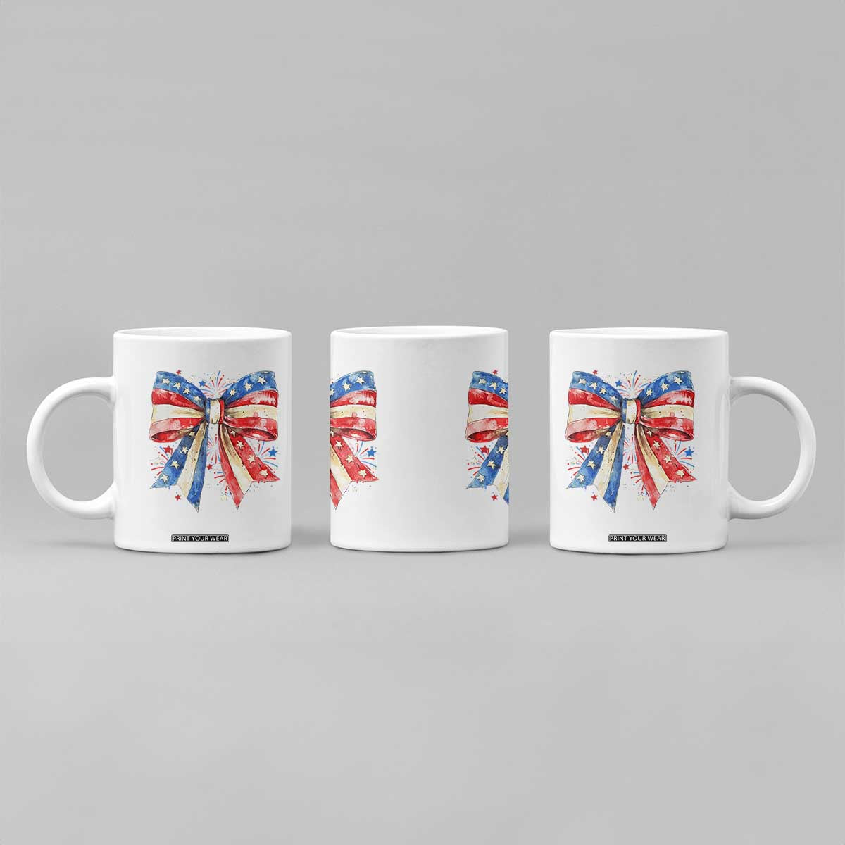 Coquette 4th Of July Coffee Mug USA Bow American Flag Red White and Blue TS10 Print Your Wear
