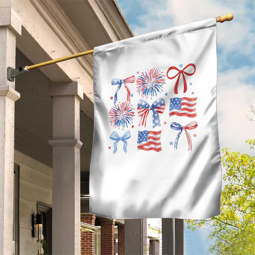 Coquette 4th Of July Garden Flag Patriotic Bow American Flag TS10 Print Your Wear