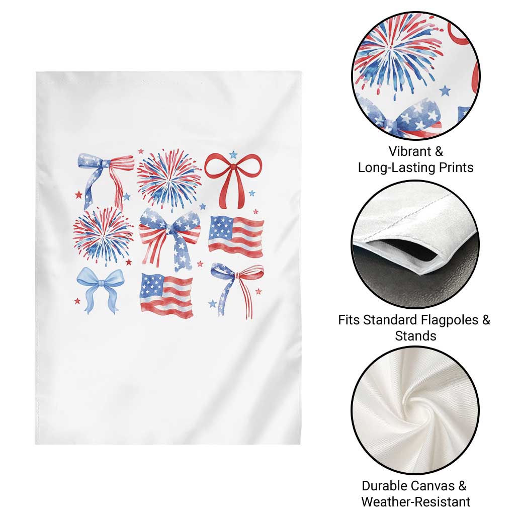 Coquette 4th Of July Garden Flag Patriotic Bow American Flag TS10 Print Your Wear